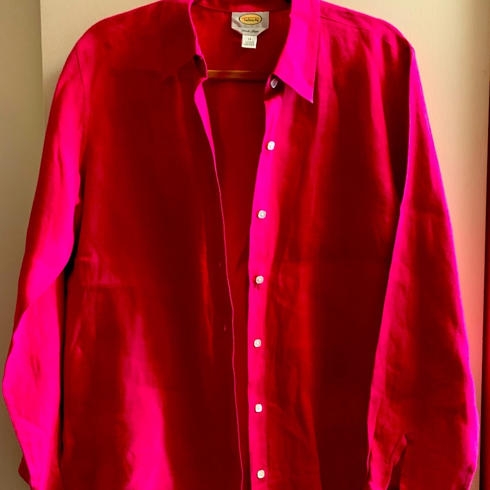 Talbots Women's Button Down Shirt - Bright Pink